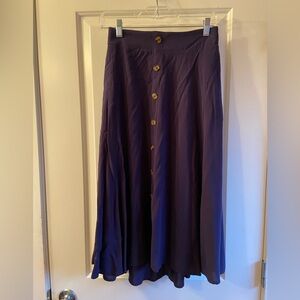 Chic Button-Down Navy Skirt